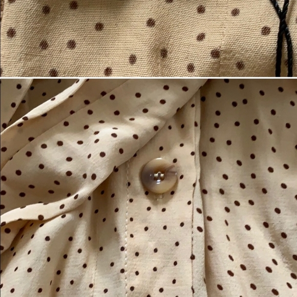 Faithfull the Brand Beige Polka Dot Dress - Picture 7 of 8
